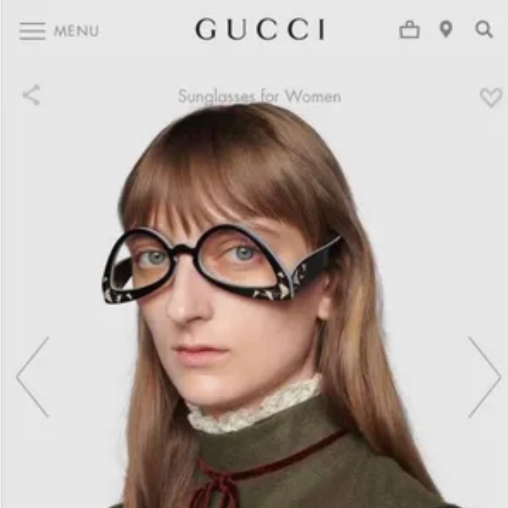 GUCCI Inverted Multilayer Acetate Cat-Eye Sunglasses NEW, with black GUCCI case!